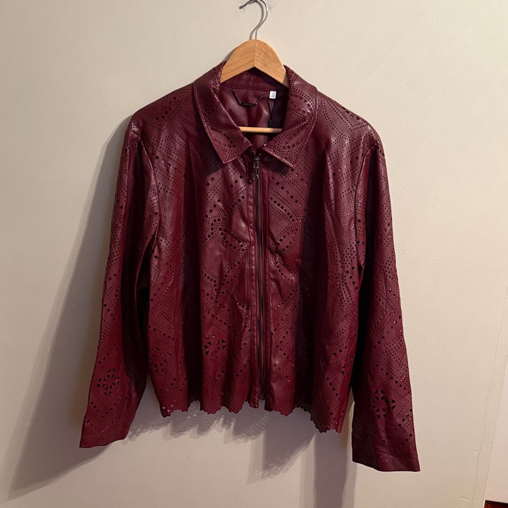 CLEARANCE Chico's Cutwork Faux Leather Jacket